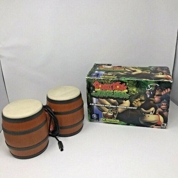 Nintendo Game Cube Donkey Kong Jungle Beat Wired Bongos with Original Box - Picture 1 of 7